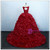 Burgundy Tulle Lace Backless Quinceanera Dress