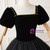 Black Tulle Velvet Square Short Sleeve Appliques Quinceanera Dress