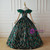 Green Ball Gown Sequins V-neck Quinceanera Dress