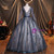 Blue Tulle Sequins Long Sleeve Quinceanera Dresses