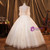 Champagne Tulle 3D Appliques Quinceanera Dress