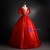 Red Tulle Sequins Short Sleeve Appliques Quinceanera Dress