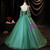 Green Tulle Straps Beading Quinceanera Dress