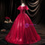 Red Ball Gown Sequins Appliques Quinceanera Dress