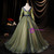 Green Tulle long Sleeve Embroidery Appliques Quinceanera Dress