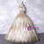 Gold Sequins Pleats Beading Quinceanera Dress