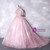 Pink Tulle Straps Appliques Quinceanera Dress