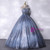 Gray Tulle Satin Embroidery Quinceanera Dress