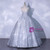 Silver Gray Sequins Straps Quinceanera Dress