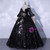 Black Sequins Straps Short Sleeve Quinceanera Dress