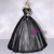 Black Tulle Strapless Appliques Quinceanera Dress