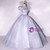 Gray Square Puff Sleeve Quinceanera Dress