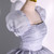 Gray Square Puff Sleeve Quinceanera Dress