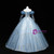 Blue Tulle Long Sleeve Beading Quinceanera Dress