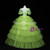 Green Tulle Tiers Puff Sleeve Appliques Quinceanera Dress