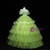 Green Tulle Tiers Puff Sleeve Appliques Quinceanera Dress