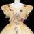 Gold Tulle Sequins Appliques Quinceanera Dress