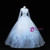 Blue Tulle Long Sleeve Pearls Appliques Quinceanera Dress