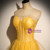 Sexy Yellow Tulle Strapless Prom Dress