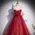 Burgundy Tulle Sequins Sweetheart Prom Dress