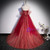 Burgundy Tulle Sequins Sweetheart Prom Dress