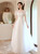 In Stock:Ship in 48 Hours White Tulle Short Sleeve Appliques Wedding Dress