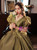 In Stock:Ship in 48 Hours Green Satin Puff Sleeve Prom Dress
