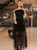 In Stock:Ship in 48 Hours Black Tulle Feather Prom Dress