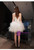 In Stock:Ship in 48 Hours White Strapless Feather Prom Dress