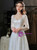 In Stock:Ship in 48 Hours Silver Sequins Long Sleeve Square Prom Dress