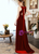 In Stock:Ship in 48 Hours Burgundy Velvet Halter Prom Dress