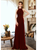 In Stock:Ship in 48 Hours Burgundy Velvet Halter Prom Dress