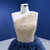 Blue Tulle Pleats One Shoulder Beading Prom Dress