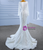 White Mermaid Sequins Square Wedding Dress With Detachable Train