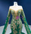 Green Mermaid Gold Sequins Appliques Prom Dress