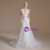 White Mermaid Lace V-neck Wedding Dress