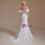 White Mermaid Lace Sweetheart Beading Pearls Wedding Dress