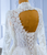 White Long Sleeve High Neck Beading Wedding Dress