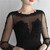 In Stock:Ship in 48 Hours Black Mermaid Long Sleeve Appliques Prom Dress