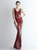 In Stock:Ship in 48 Hours Burgundy Mermaid Sequins Beading Long Prom Dress