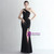 In Stock:Ship in 48 Hours Black One Shoulder Pleats Party Dress