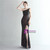 In Stock:Ship in 48 Hours Colorful Black Sequins One Shoulder Party Dress