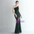 In Stock:Ship in 48 Hours Green Sequins One Shoulder Party Dress