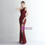 In Stock:Ship in 48 Hours Sexy Burgundy Sequins One Shoulder Party Dress