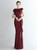In Stock:Ship in 48 Hours Burgundy Sequins Cap Sleeve Prom Dress