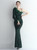 In Stock:Ship in 48 Hours Dark Green One Shoulder Sequins Party Dress