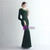 In Stock:Ship in 48 Hours Dark Green One Shoulder Sequins Party Dress