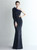 In Stock:Ship in 48 Hours Navy Blue One Shoulder Sequins Party Dress