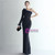 In Stock:Ship in 48 Hours Navy Blue One Shoulder Sequins Party Dress