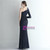 In Stock:Ship in 48 Hours Navy Blue One Shoulder Sequins Party Dress